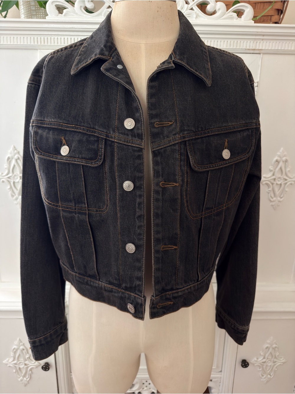 Vintage Y2K Ralph Lauren Country Line 
Cropped Denim Trucker Jacket